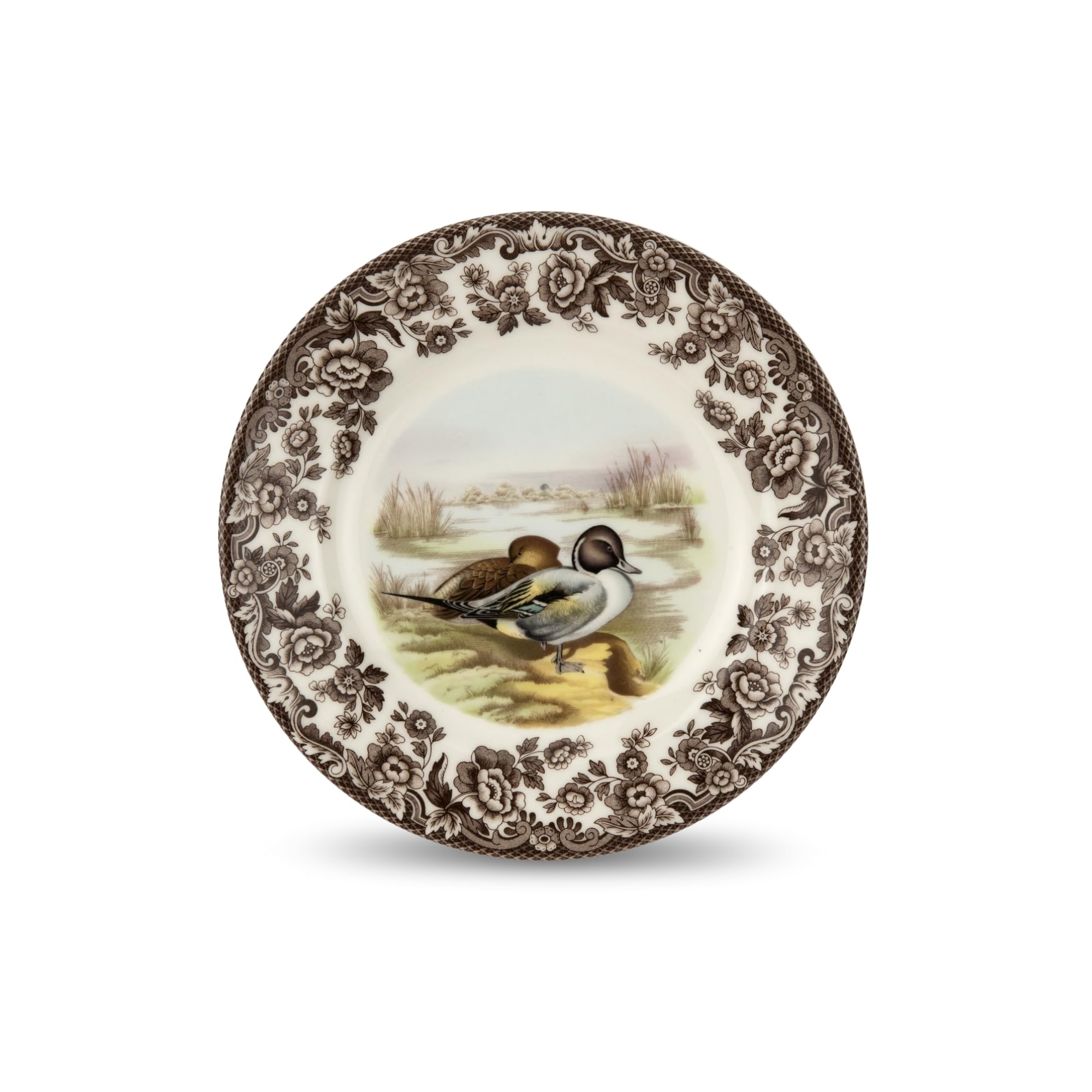 Woodland Dinner Plate - Pintail - Brown/White