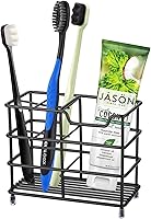 Urbanstrive 304 Stainless Steel Rust-Proof Toothbrush & Toothpaste Holder Stand - Black Small Bathroom Organizer