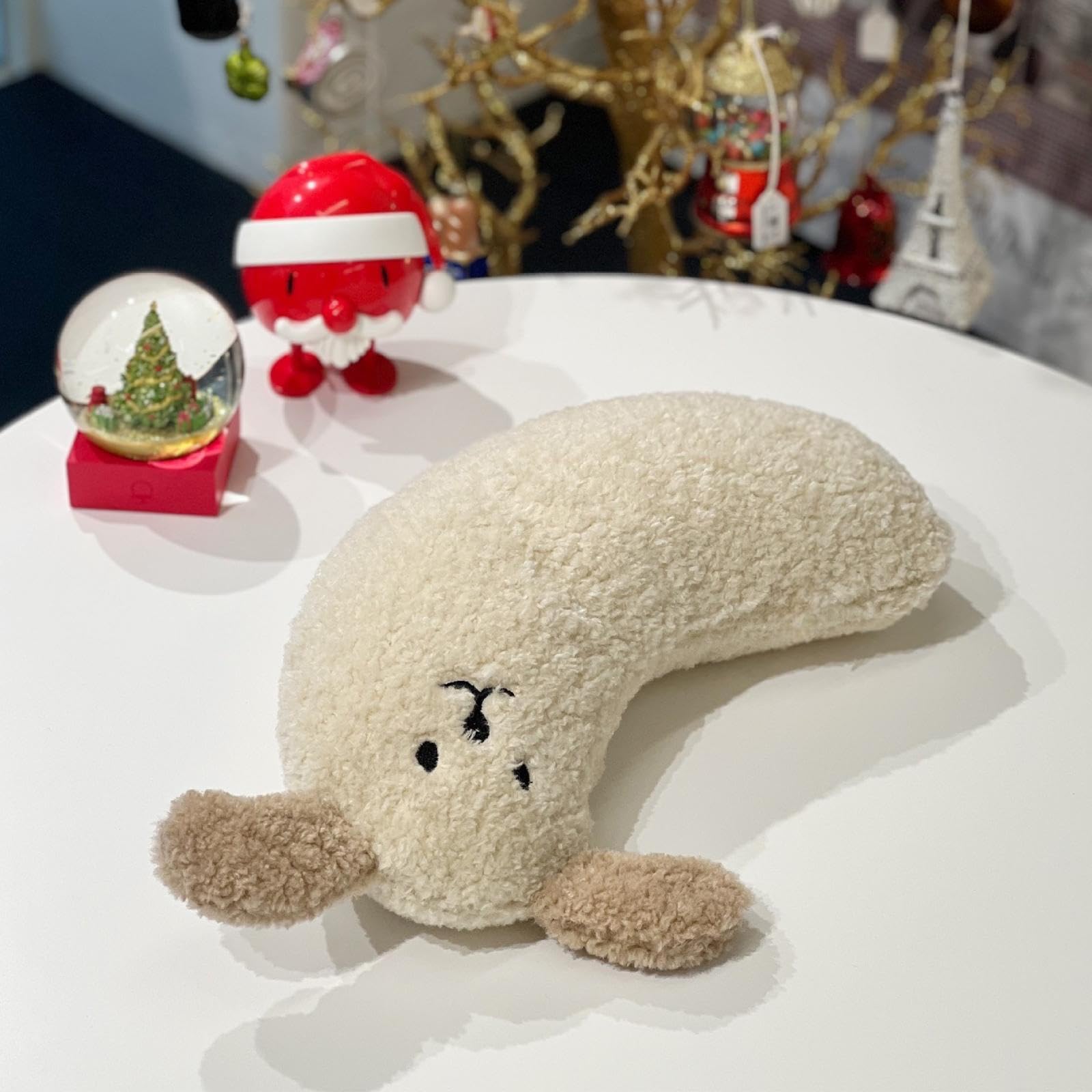 Almohada calmante para Perros - Cojín para Mascotas en Forma de U con patrón de Perro - Juguete Relajante para Mascotas, Almohada para Cama de Gato, Almohada Cervical para Mascotas, Almohada