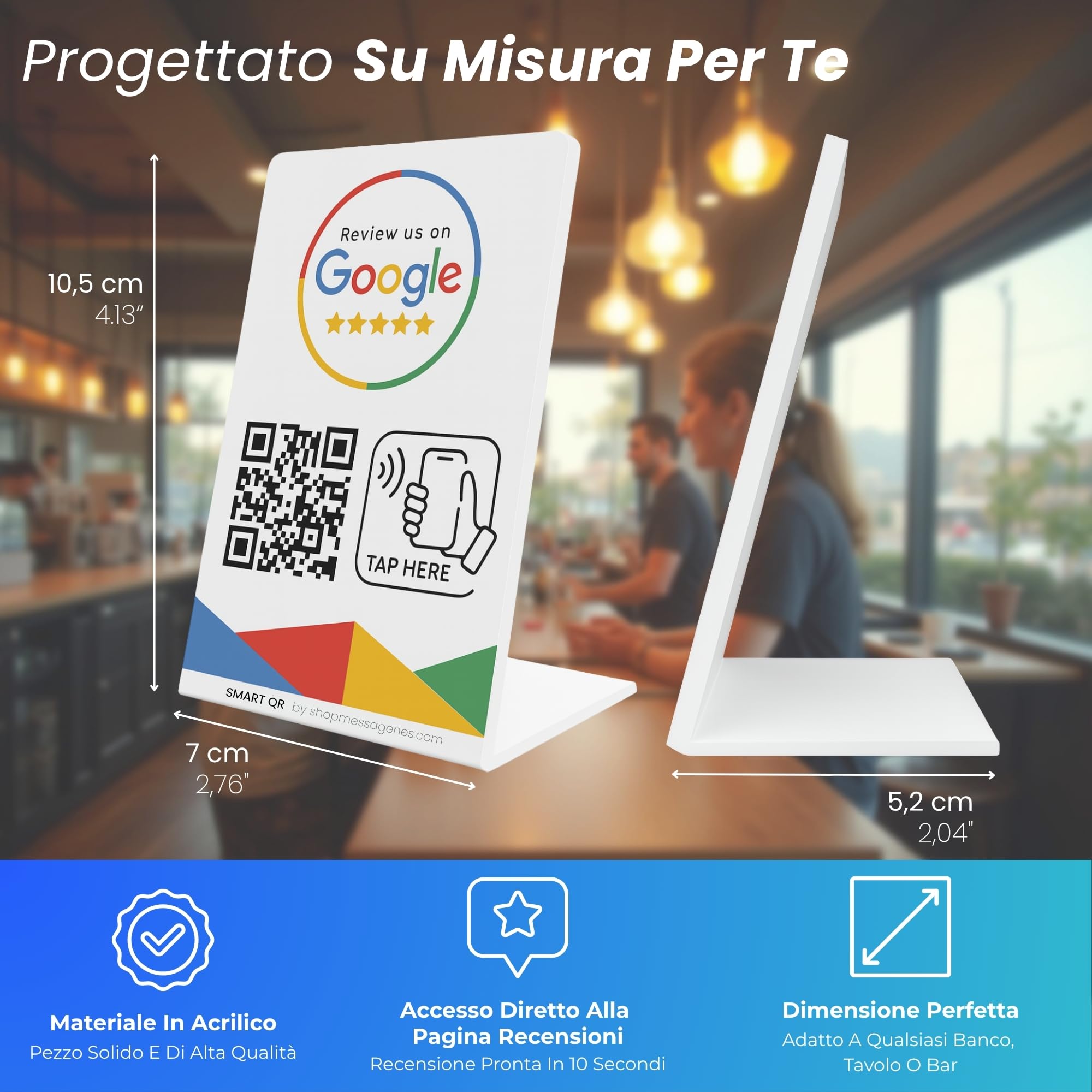 MESSAGENES Review - Supporto per rubinetto, 3 supporti NFC+QR, compatibile iPhone e Android, aumenta visibilità e posizionamento su Google