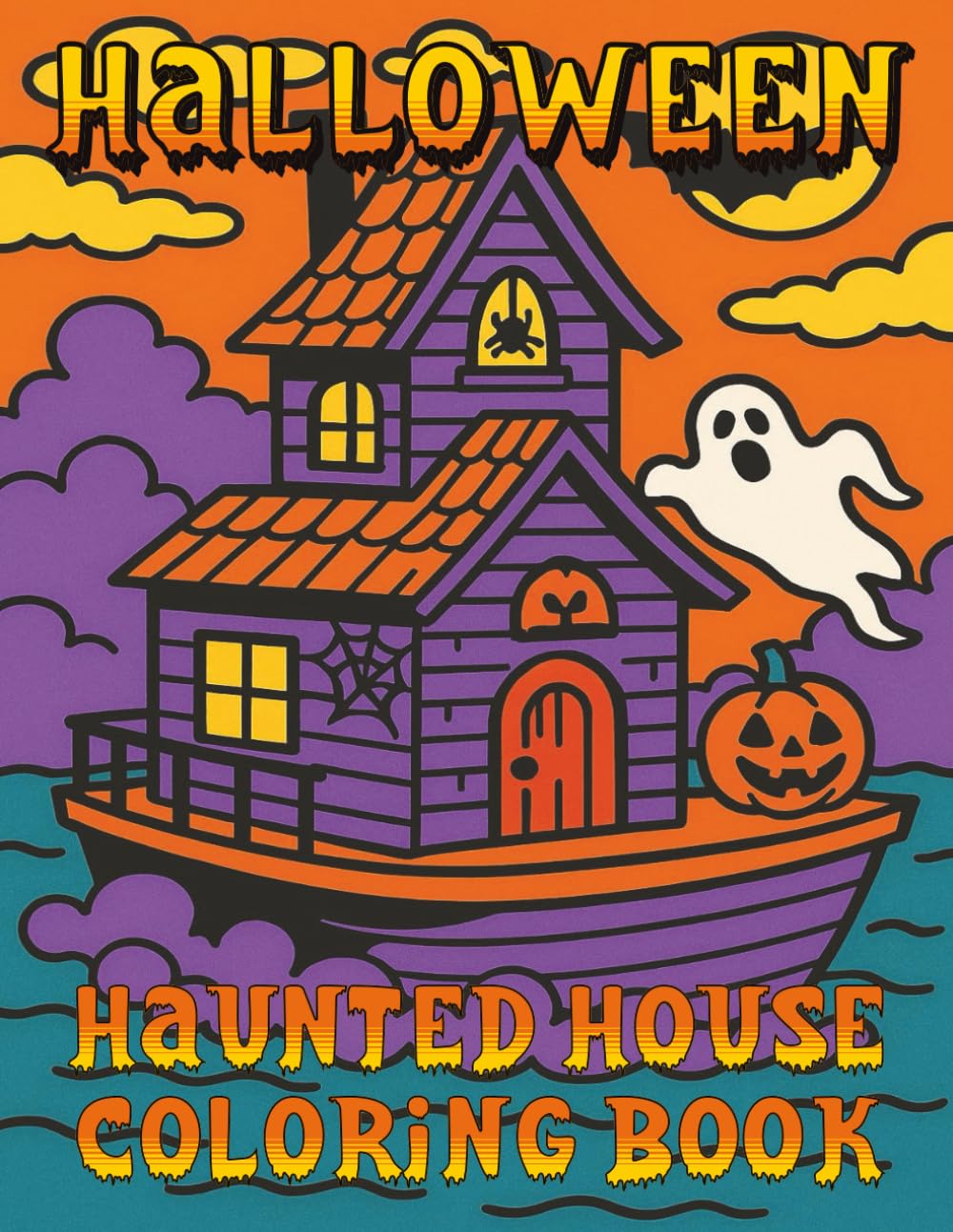 Halloween Easy Coloring Haunted House Coloring Book.: Simple & Spooky Haunted Houses, Pumpkins, Ghosts, Bats, and Halloween Fun – Easy Coloring Pages ... & Beginners (Halloween Coloring Books Series)