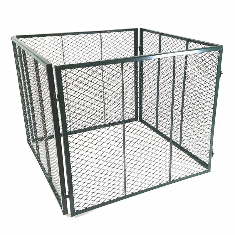 NATIV Garten Metallkomposter 80x80x70 cm dunkelgrün, Komposter mit 448 Liter Volumen, Drahtkomposter für eigenen Kompost, Metall Komposter als Kompostsieb nutzbar, Kompostierer