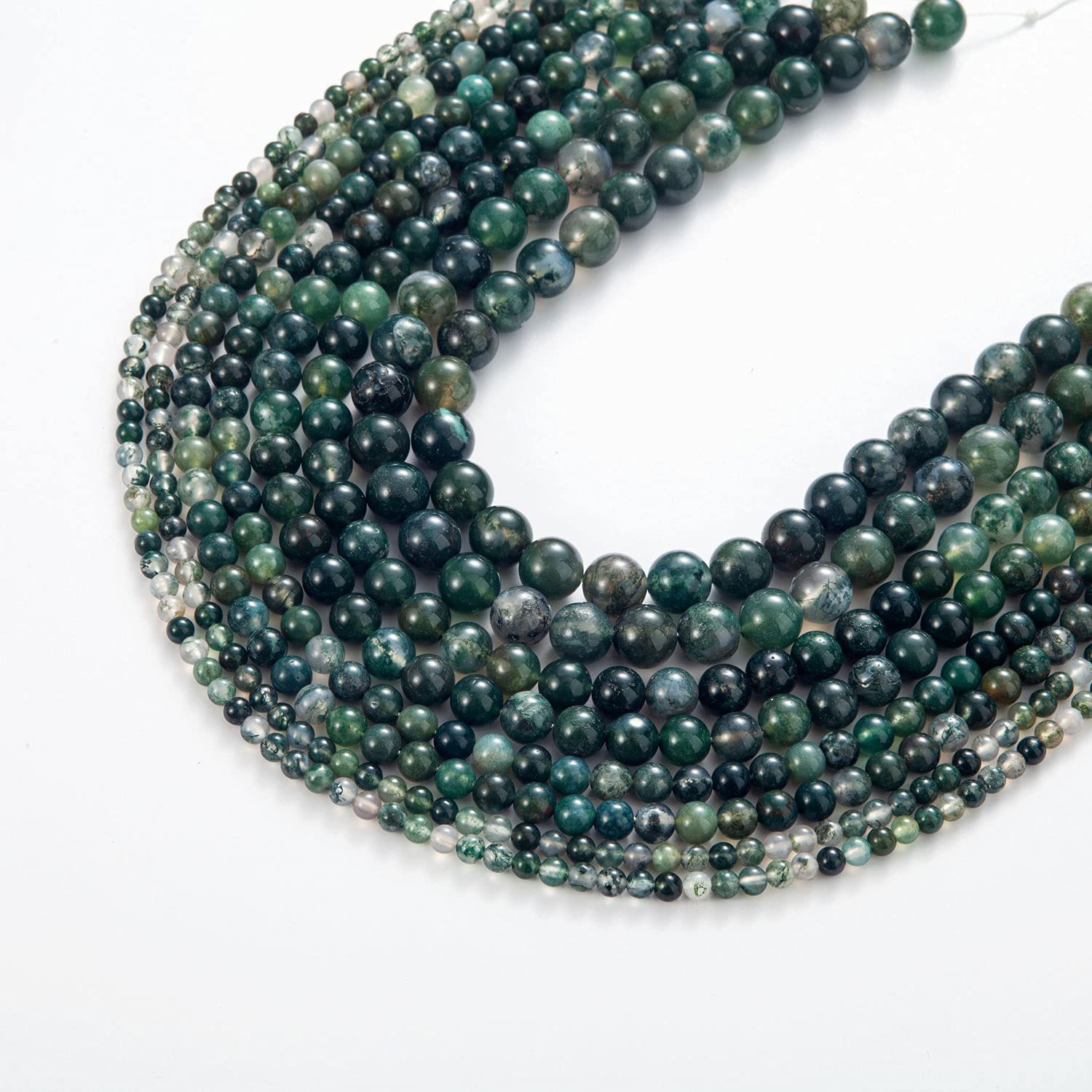 Bracciale Agata Grigia Naturale, elastico, sfere 4mm - Bracciali