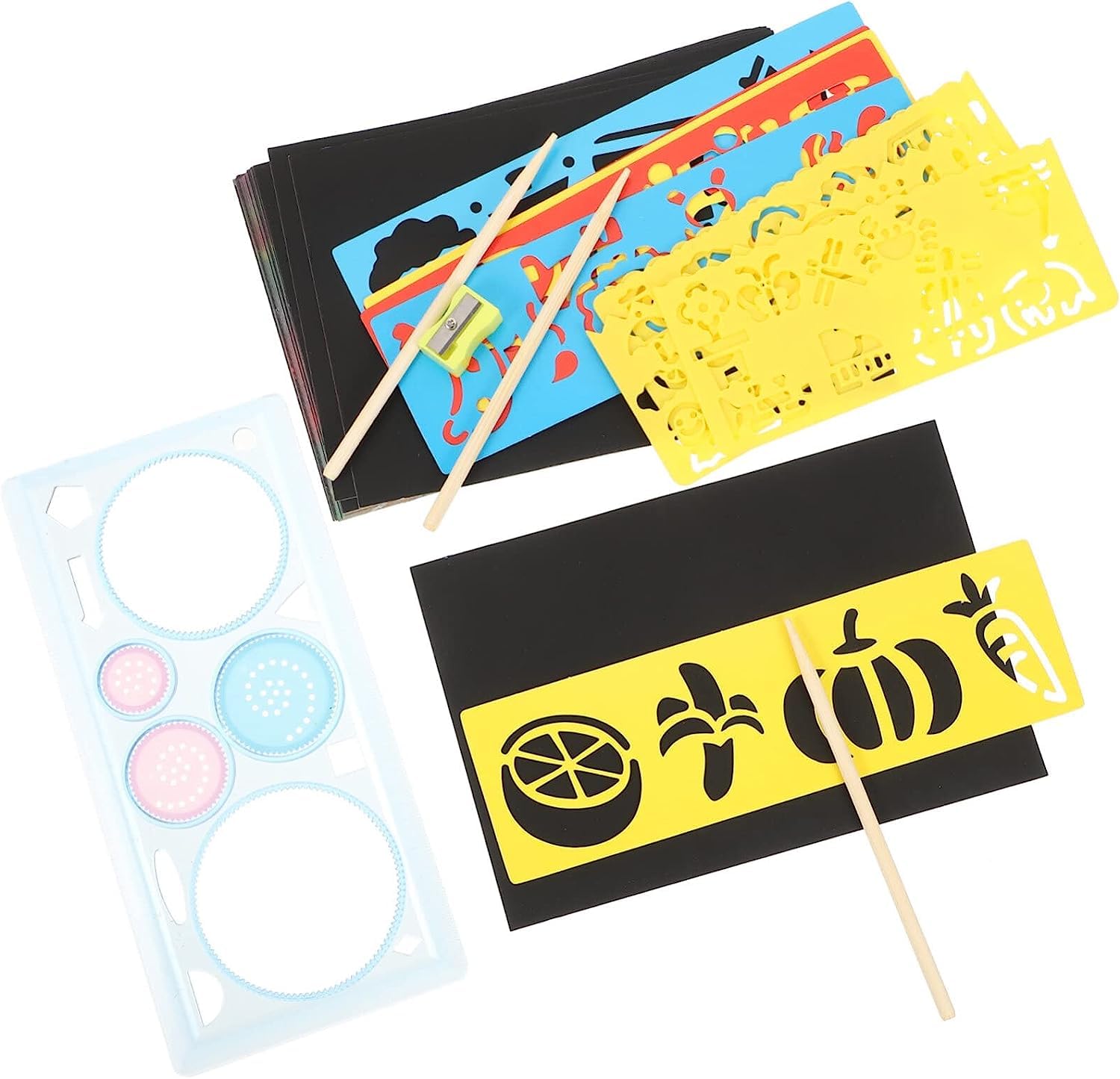 Amazon.co.jp: 1 セット カラフル スクラッチ 紙 削る 絵を描く