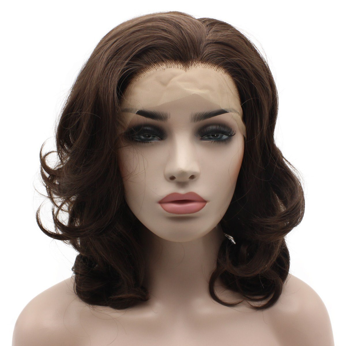 iwonawig Iewig Glueless Synthetic Lace Front Wig Yellow Shoulder Length Heat Friendly Fiber Hair