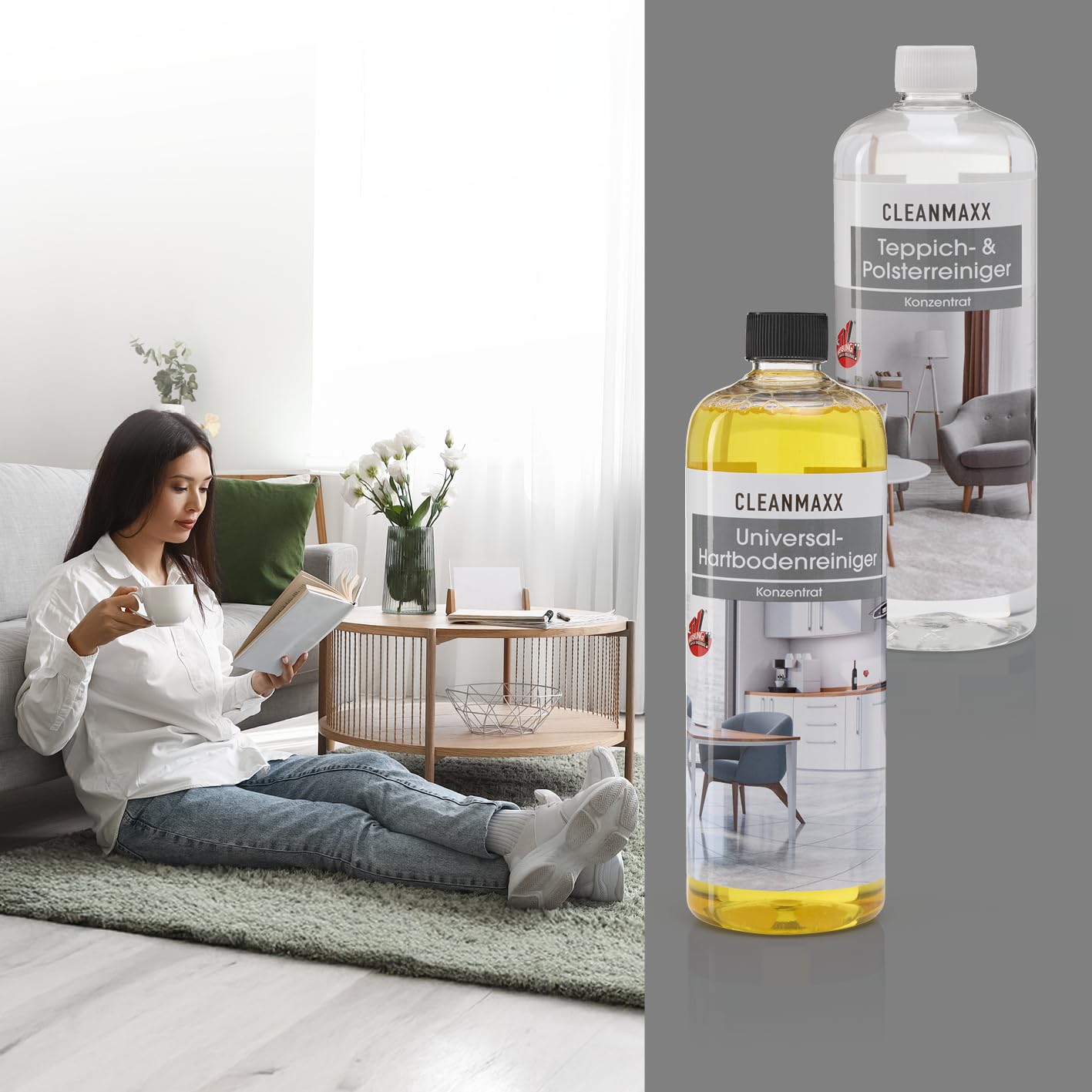 CLEANmaxx AquaStream Plus Duo - Limpiador de alfombras 3 en 1 para alfombras, suelos duros y como dispositivo limpiador de tapicería, aspiradora de aire caliente y húmedo con set de accesorios XXL