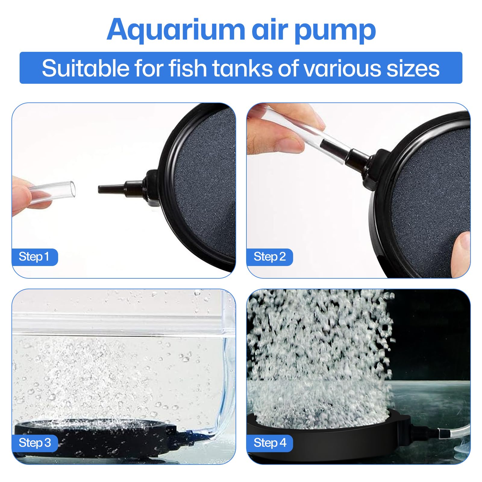 Lot de 2 Aquarium Pierre a Air, 10 cm Bulleur Aquarium Diffuseur Air Aquarium Disque Diffuseur d'oxygène pour Aquariums Hydroponie