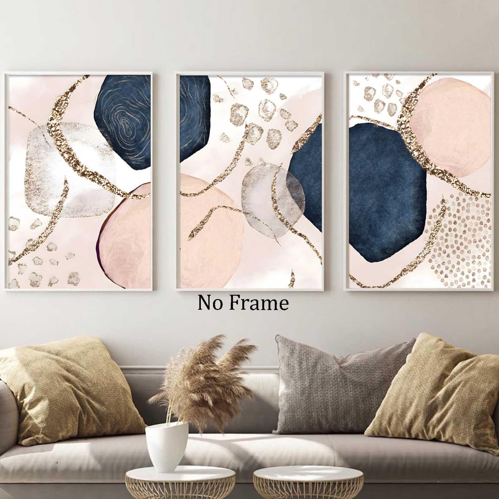 期間限定☆値下げ☆抽象的な花の絵画 ゴールドフレーム 水彩画 楽天