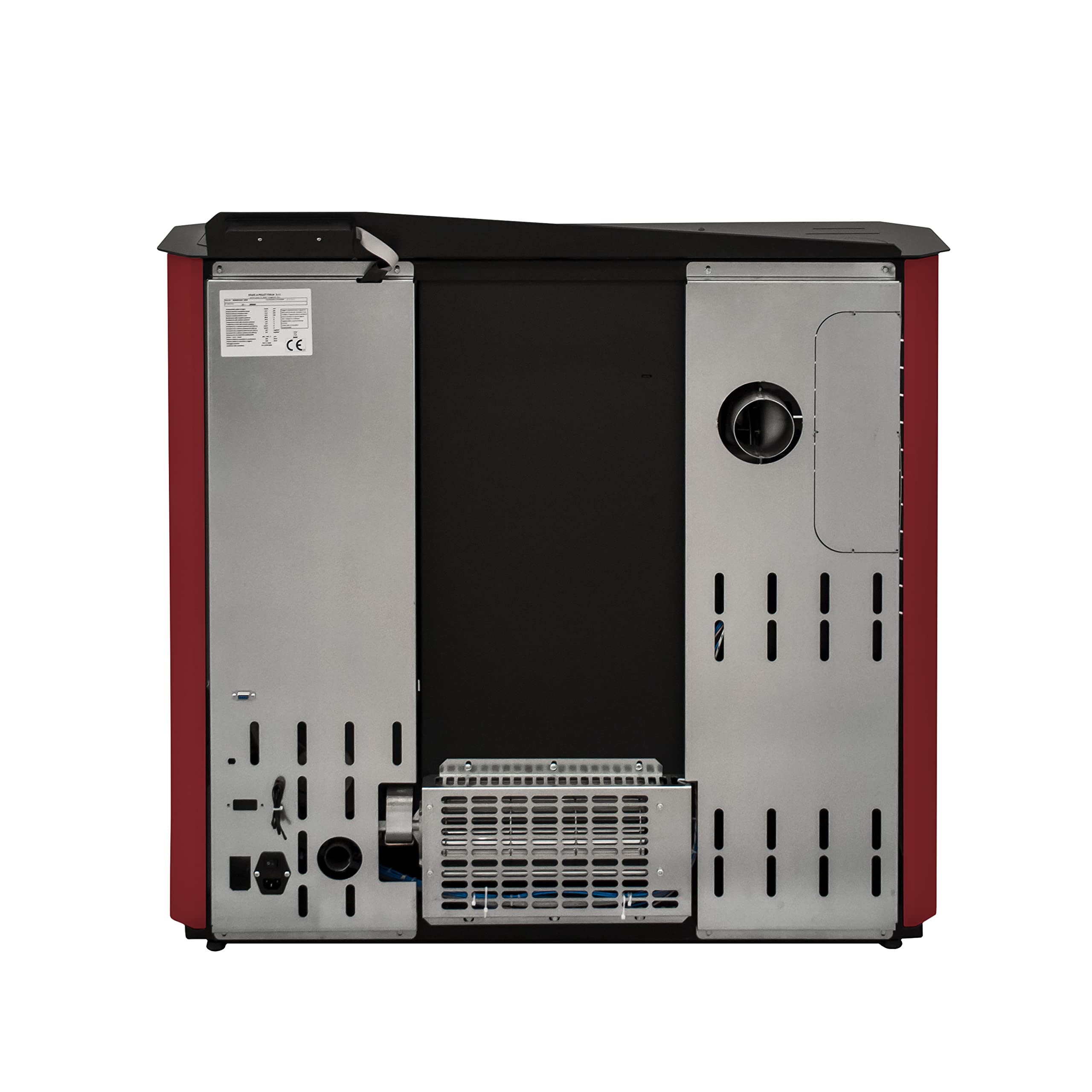 STUFE A PELLET ITALIA - Marmolada 14kw Canalizada - Eficiencia 92%, Calentador 130m², 5 velocidades y potencias, autonomía 19H, programable, garantía 24 meses, rojo