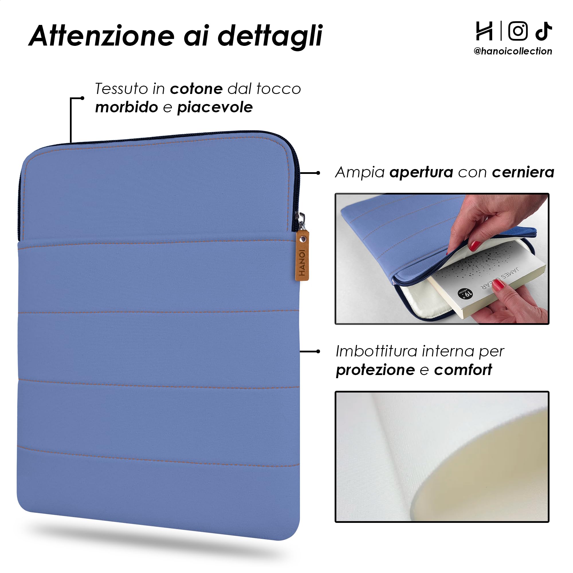 Detroit™ Custodia per libri di lettura con cerniera. Custodia per libro imbottita grande. Copertina Protettiva per libro per il trasporto e viaggio. Idea regalo per amanti dei libri