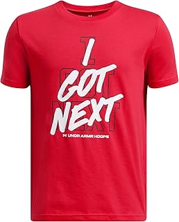 تيشرت بأكمام قصيرة بطبعة كلمة "Next" للأولاد من تشكيلة هوبز من اندر ارمور