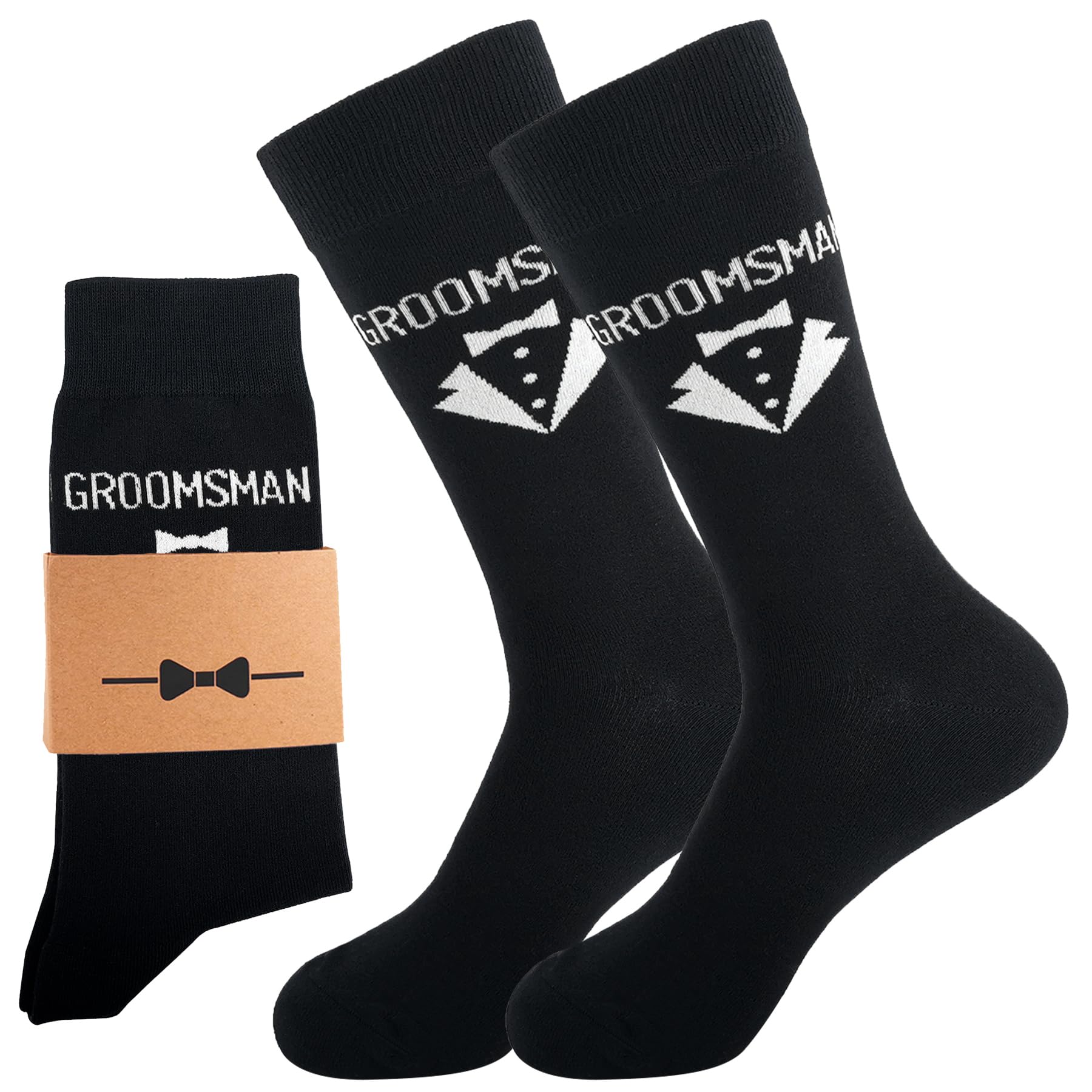 Paquete de regalo de calcetines de boda para hombre, calcetines de vestir para novio