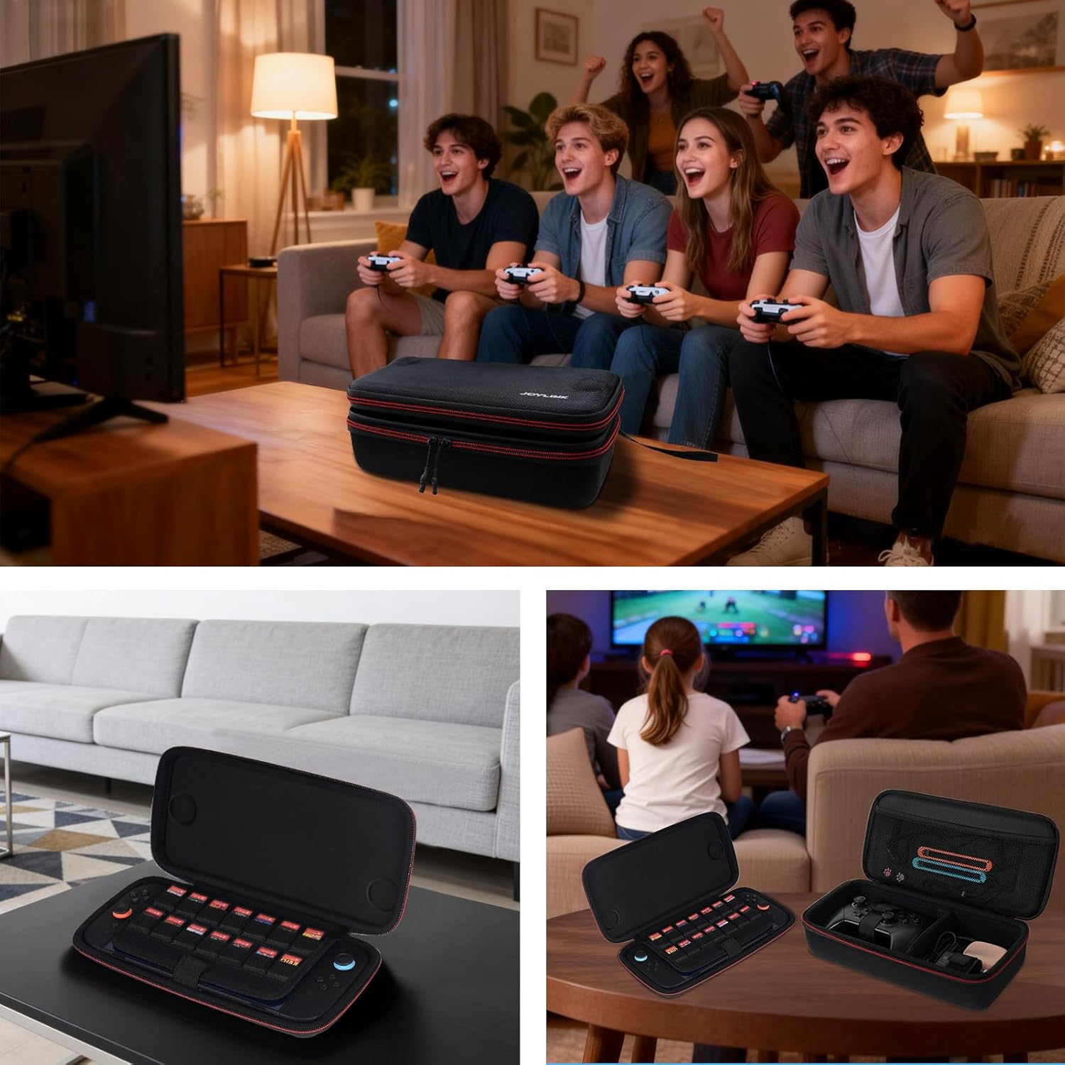 JOYLINK 2 in 1 Modular Carrying Case for Nintendo Switch 2, Detachable Ultra Slim Carrying Case Travel + Dock/Pro Controller Storage Cases, All in One Hard Carrying Case with 14 Game Cards Slots