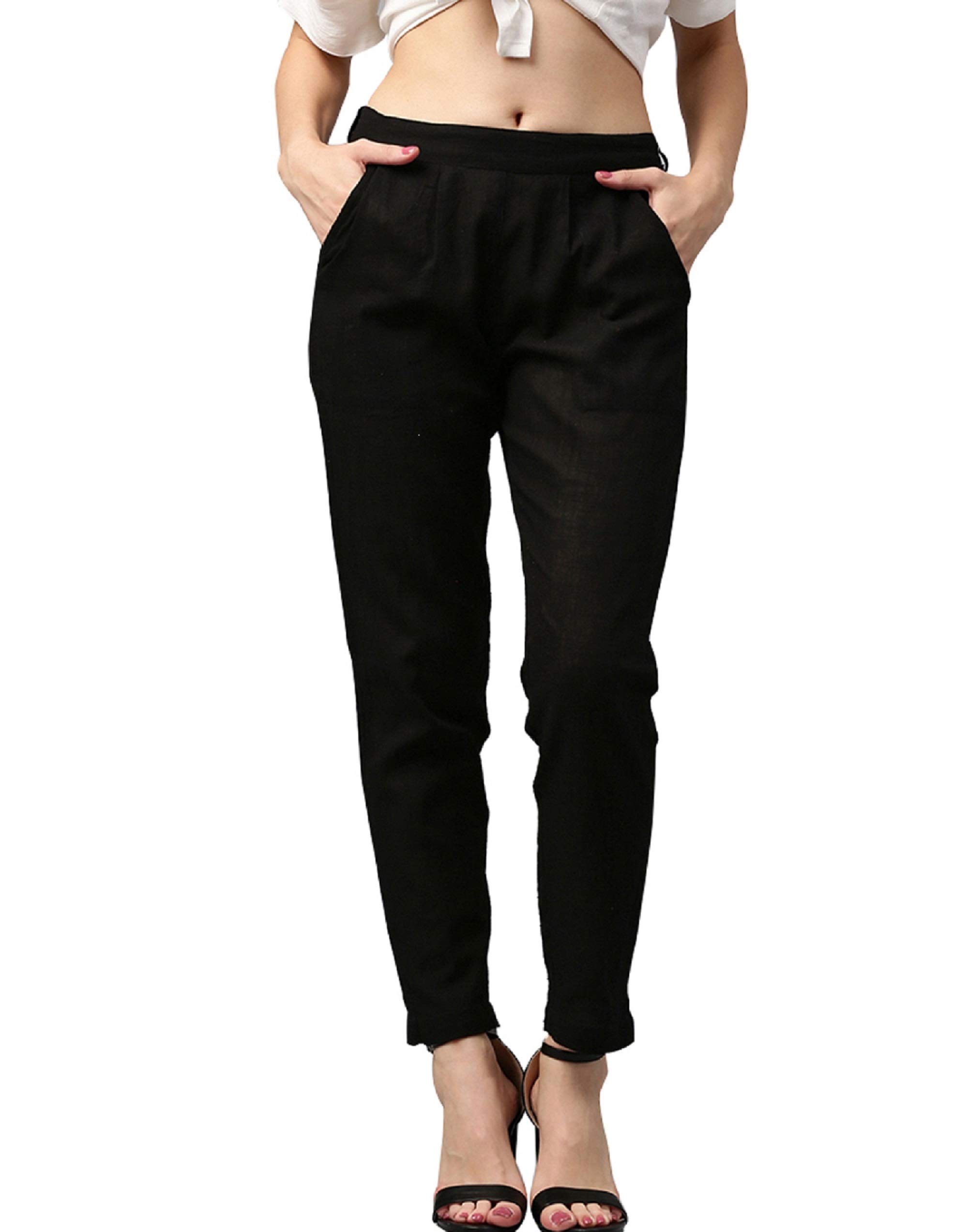 Women Cotton Pyjama Single Regular Fit Casual Pyjama Track Pants (Color-Black)-image-13