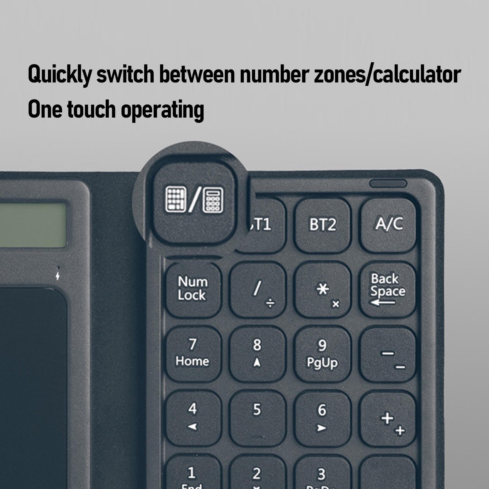 Annadue 3 w 1 Podkładka Numeru Bluetooth z Touchpad i Kalkulator, Składanie Bezprzewodowej Klawiatury Numerycznej 23 Klawisz