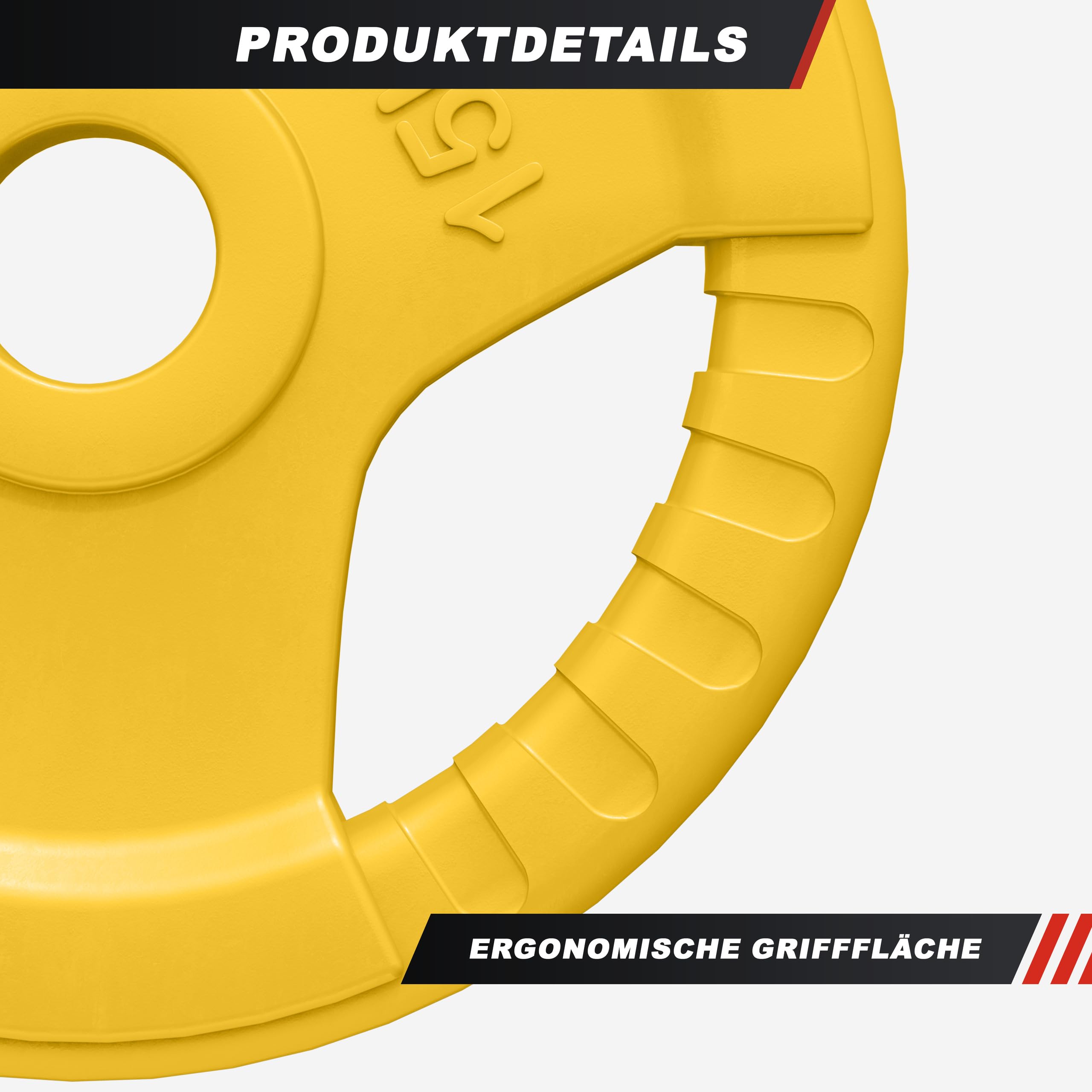 Gorilla Sports® Pesa 50/51 mm Olympia Goma Gripper 1,25 – 25 Kg