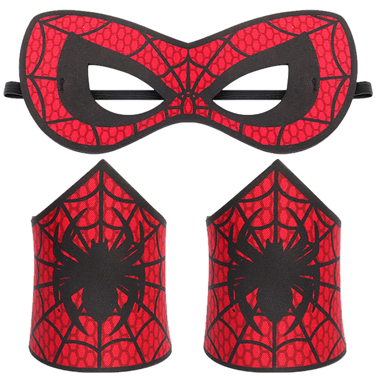 PPER-Jie Spider Mask for Kids Halloween Spider Costume Masks with Wristbands for Boys Party Cosplay