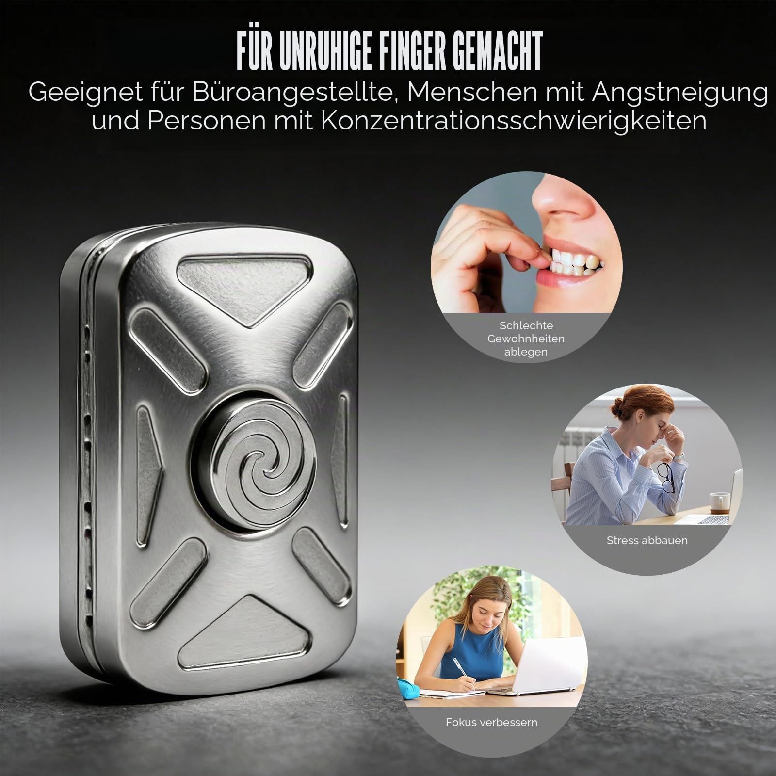 EDC Fidget, Fidget-Spielzeug,Push Slider Card, Stressabbau, Inspiration, Elegantes Design, Metallschieber, Geeignet für ADHS und Angstzustände
