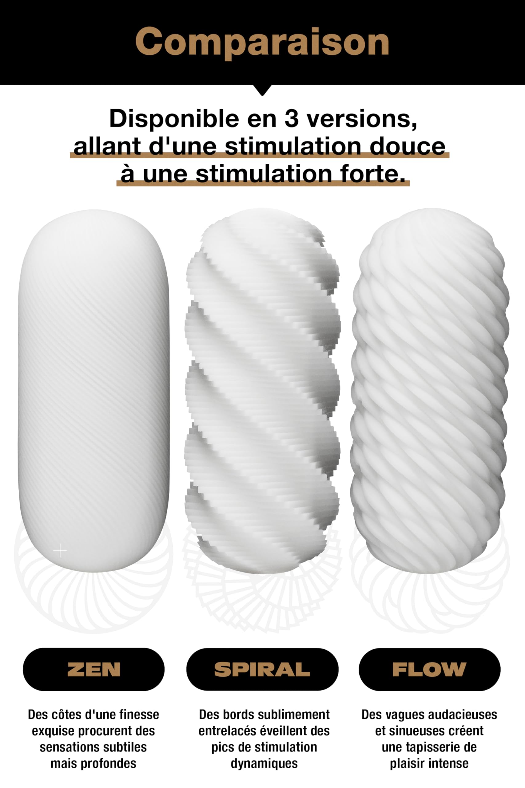 TENGA Sculpted Ecstasy 3D Series TDX-003 | Masturbateur pour homme (Sex toy) | Manchon réutilisable à texture de vagues ondulantes | Fabriqué au Japon