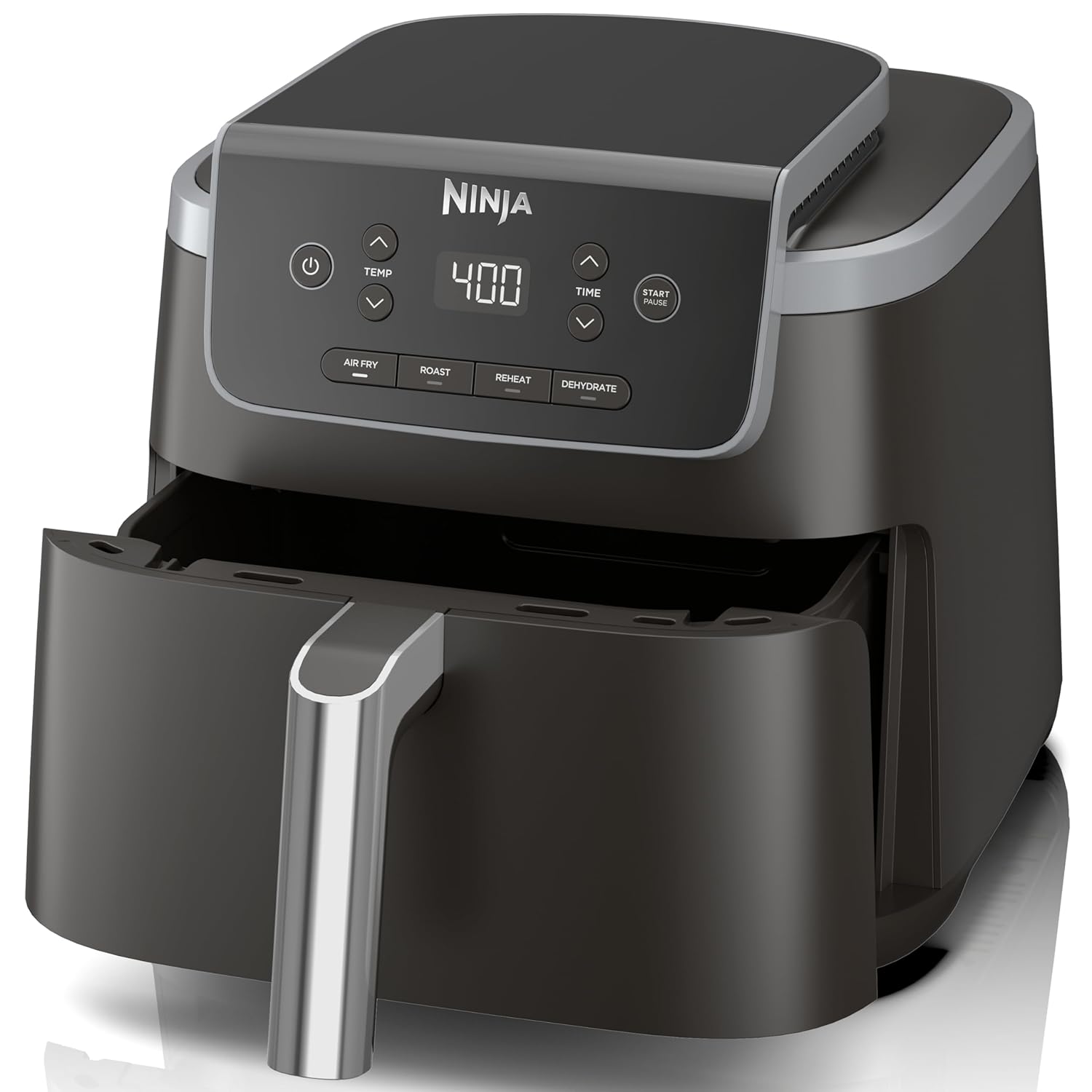 Ninja | Air Fryer | 4-in-1 Pro Air Fry, Roast, Reheat, Dehydrate | 5QT Capacity fits up to 4lbs of French Fries | 400F Max Temp | Nonstick Basket & Crisper Plate | 120V | Grey | AF141 image 1