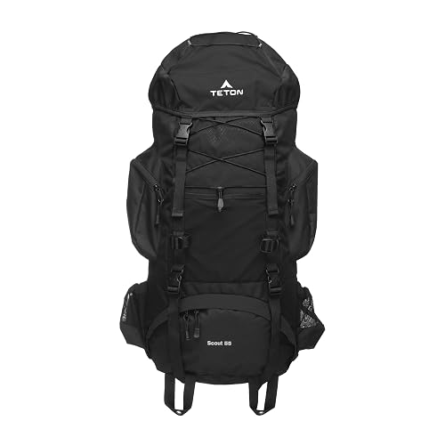 Teton 55L Scout Internal Frame Backpack (Black)