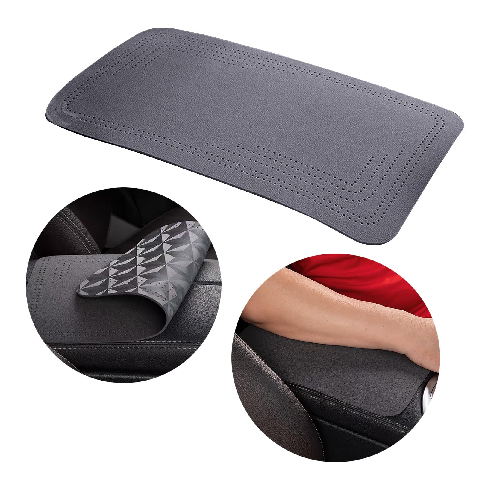 Ajxn Copri Bracciolo Auto In Peluche – Tappetino Console Centrale Universale – Morbido E Antigraffio – Nero