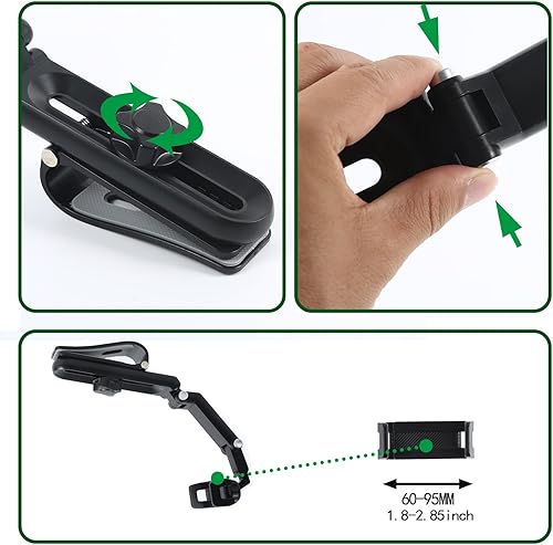Miniatura 7 de Soporte para teléfono con visera solar, soporte para teléfono para automóvil, giratorio 360 y ajustable, compatible con todos los teléfonos