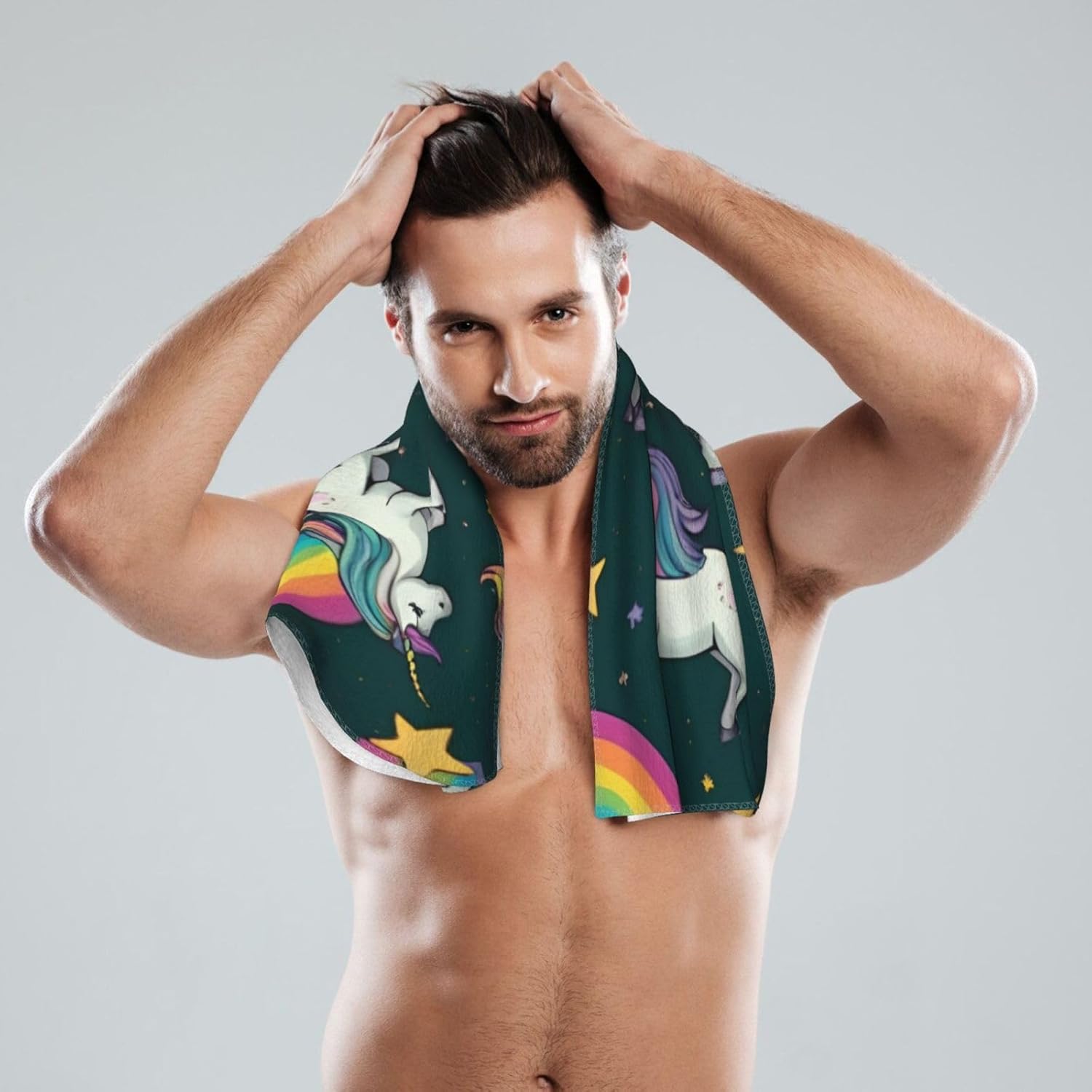 Unicorn Design Print Hand Towels for Kitchen, Decorative Bathroom Towels Decor Farmhouse Cute for Men Women Gifts