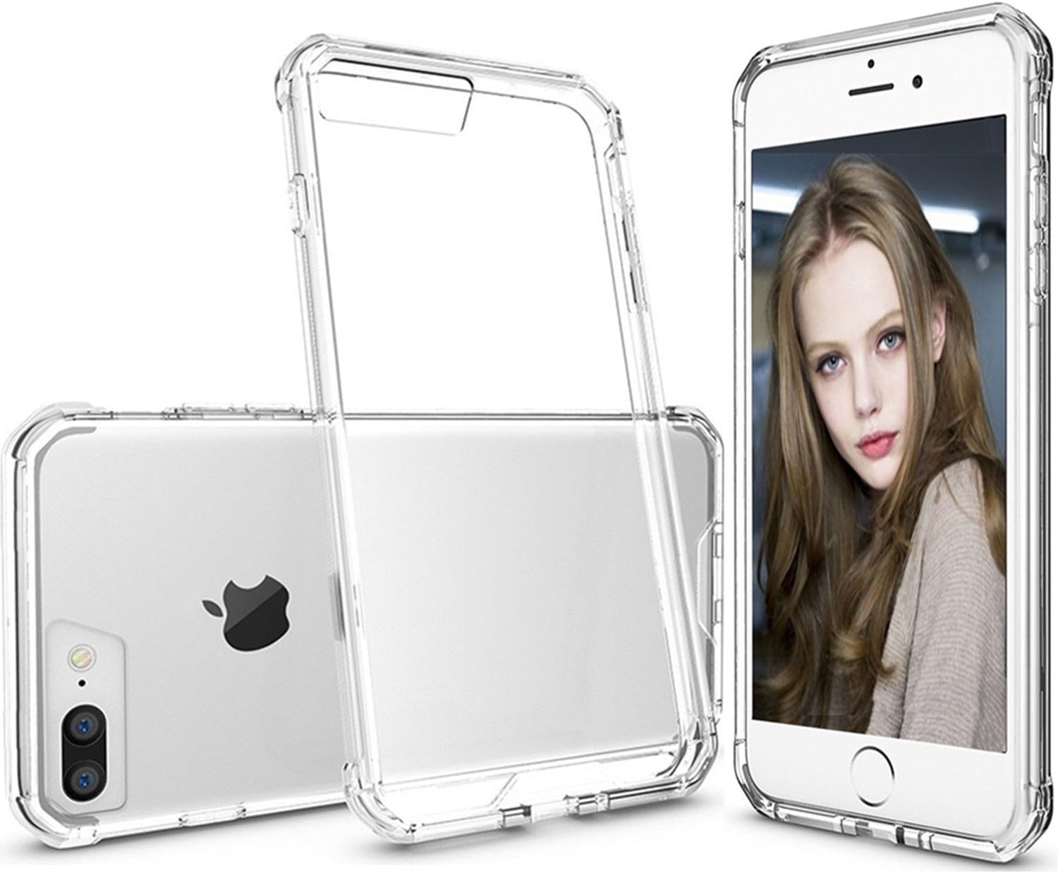 iPhone 7 Plus Case, iPhone 7 Plus Clear Case, BOTXHN Technology Rubber TPU Frame Transparent Clear Hard Back Slim Protective Case Cover for Apple iPhone 7 Plus (5.5 inch) - Crystal Clear