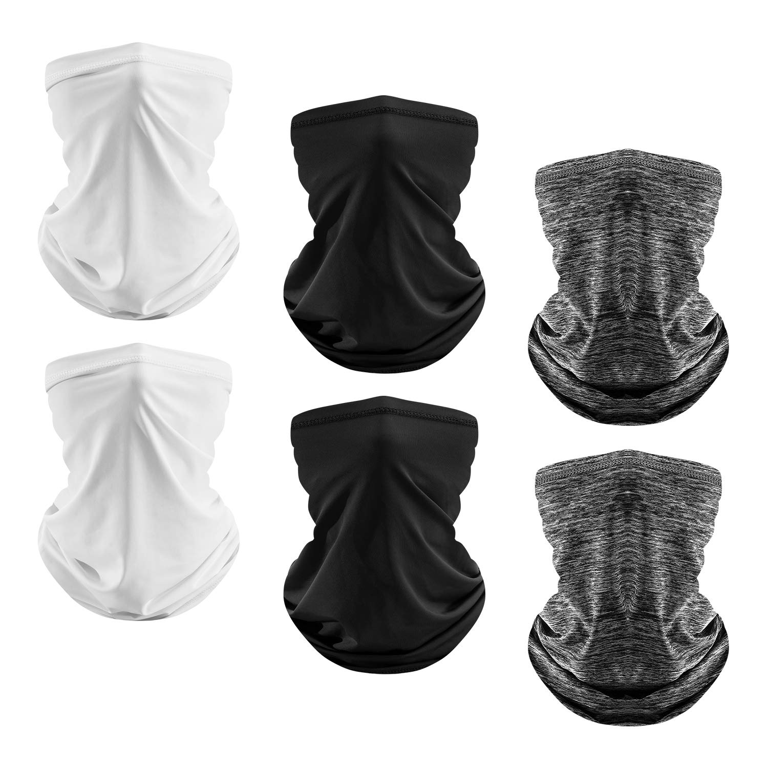 BELANT 6 Pack Neck Gaiter Unisex UV Protection Face Mask, Reusable Cooling Dustproof Bandana for Camping Running Cycling Fishing Sport Hunting