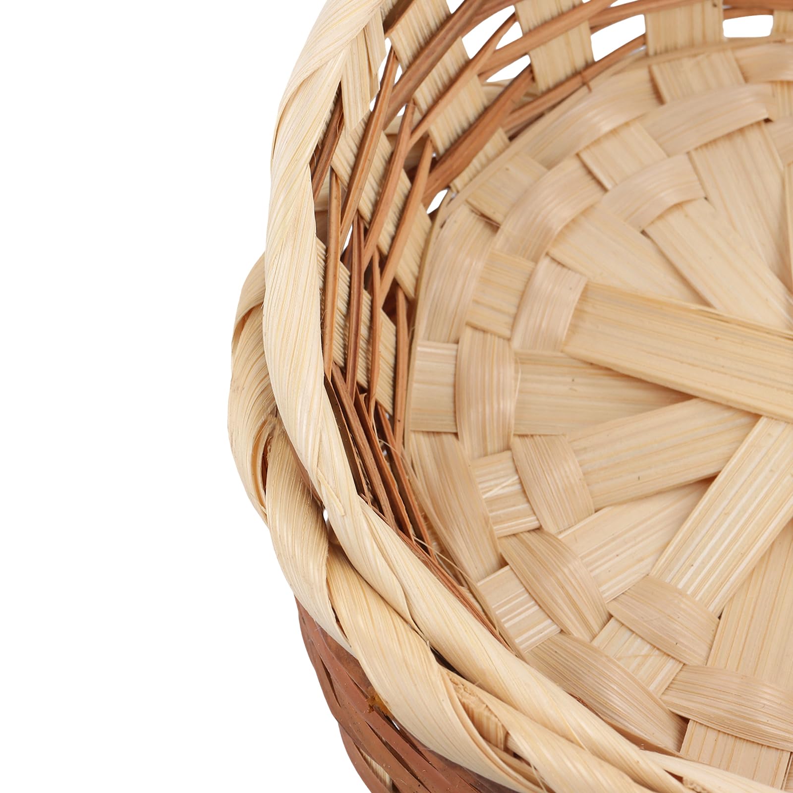 Lot de 15 paniers tissés en bambou - 17 x 6 cm - Récipients ronds pour pain et fruits - Plateaux de service empilables pour le rangement de la cuisine, l'affichage de restaurant