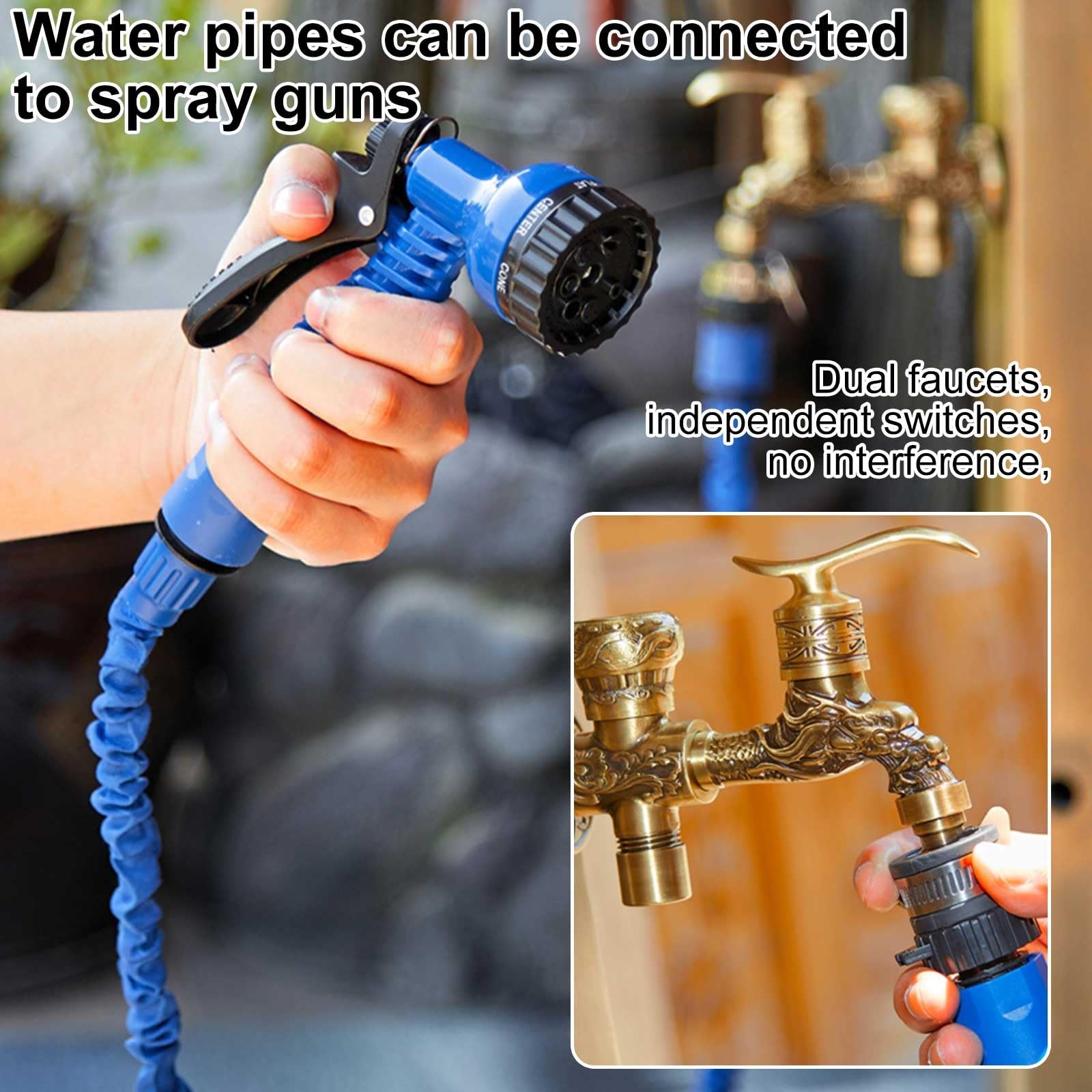 Esta Columna de Agua para jardín Vertical Exterior con Grifo y Pistola rociadora, hidrante de jardín anticongelante de 20 Pulgadas, solución de riego Resistente a la Intemperie