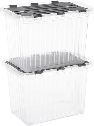 Miniatura 27 de Superio Cajas de almacenamiento transparentes con tapas, contenedores de plástico de 8.75 cuartos de galón para organizar, cajas apilables, sin BPA,