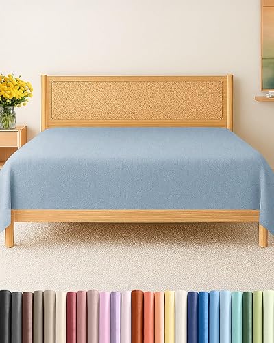 Miniatura 17 de Sábana encimera de bolsillo profundo, más suave que el algodón egipcio, 1 sábana encimera para colchón tamaño matrimonial 01-Blanco