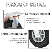 Vista 3 de Juego de 2 ruedas giratorias de 8 pulgadas, ruedas giratorias de 360 grados, ruedas giratorias para muebles de carrito y banco de trabajo