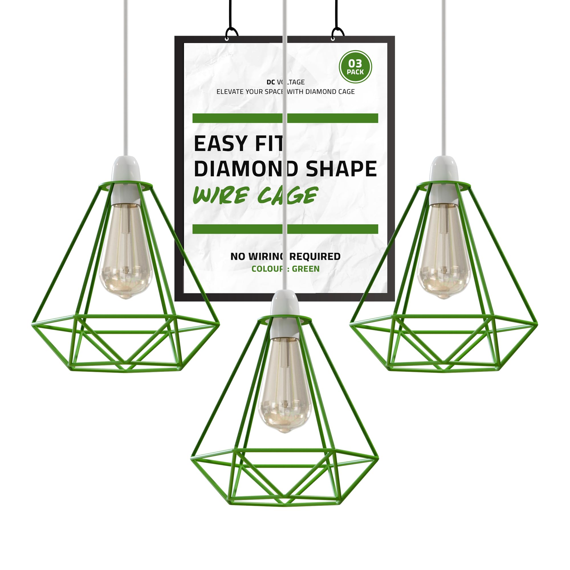 DC Voltage 3 Pack Ceiling Light Wire Basket Metal Basket Pendant Lighting Ceiling Light Shade lamp Shades Ceiling for Indoor Pendant Lights Ceiling Fitting Light fixtures โ image 1