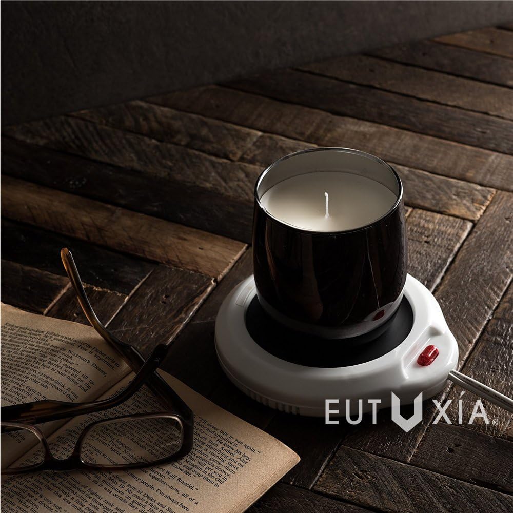Mug Warmer for Home & Office. Great for Warming Up Cups, Coffee Mugs, Wax, and Beverages on Desks, Tables & Countertops. Electric Heated Plate Warms Quickly. Enjoy Hot Drinks on Cold Days.