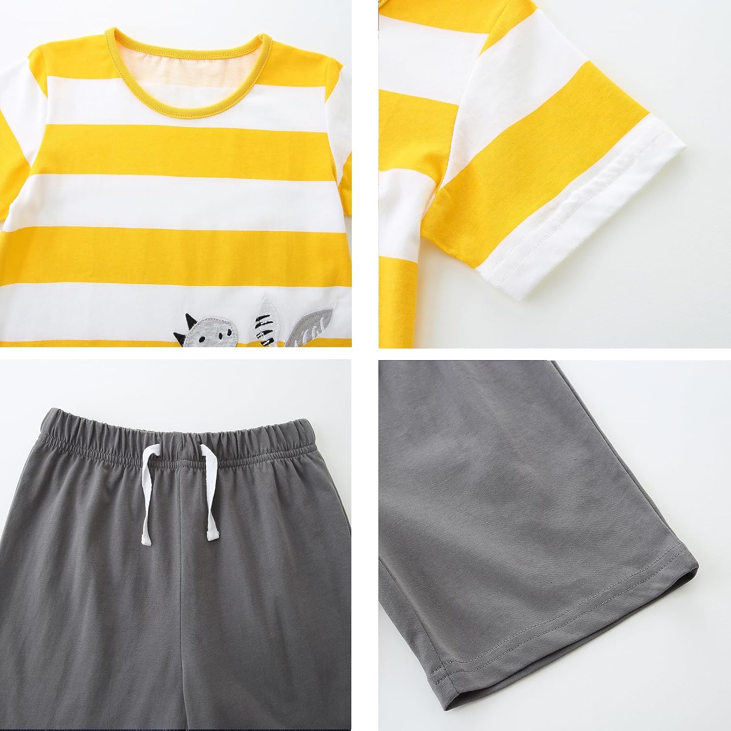 2-6T Toddler Boy Short Sets Boys Summer Dinosaur Outfits Cotton Short Sleeve Tops and Elastic Waist Shorts Matching Set - Image 3