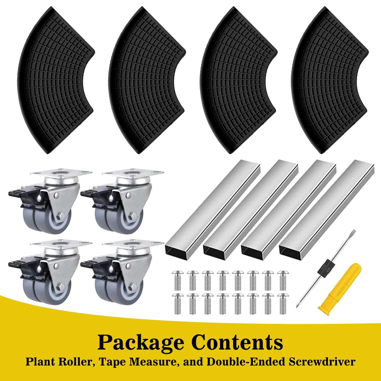 Plataforma con Ruedas Ajustable 38-59 cm, Soporte para Plantas con Ruedas 360°Giratorias Bloqueables, Base con Ruedas para Macetas Capacidad de 250 KG, Carro Transporte para Jardín (A)