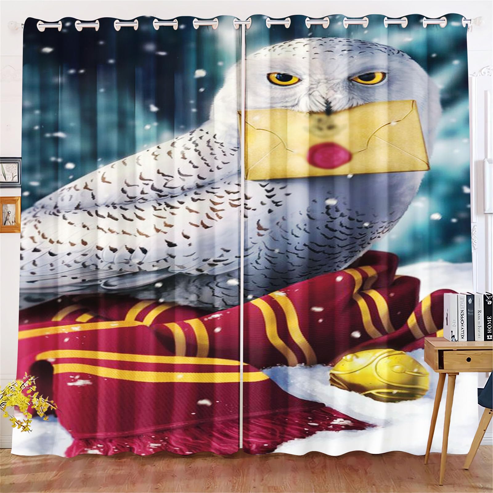 KIDSLOVE Owl Blackout Curtains Cartoon Owl Opaque Curtains Owl Blackout Curtain for Bedroom Children's Room (1.280 x 245 cm (W x H) / 140 x 245 cm x 2)