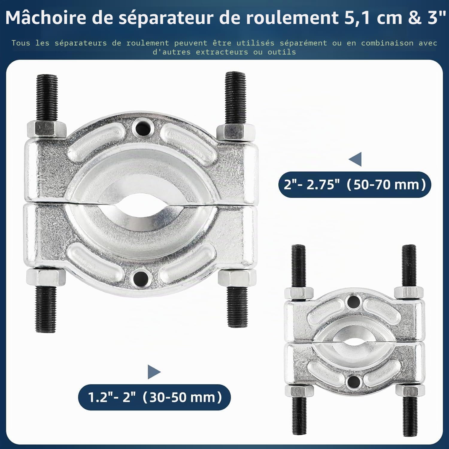 BOOMSTART Lot de 12 extracteurs de roulement - Extracteur de roue polaire - Jeu de lames de séparation - Outil pour réparation de moyeu de roue de voiture
