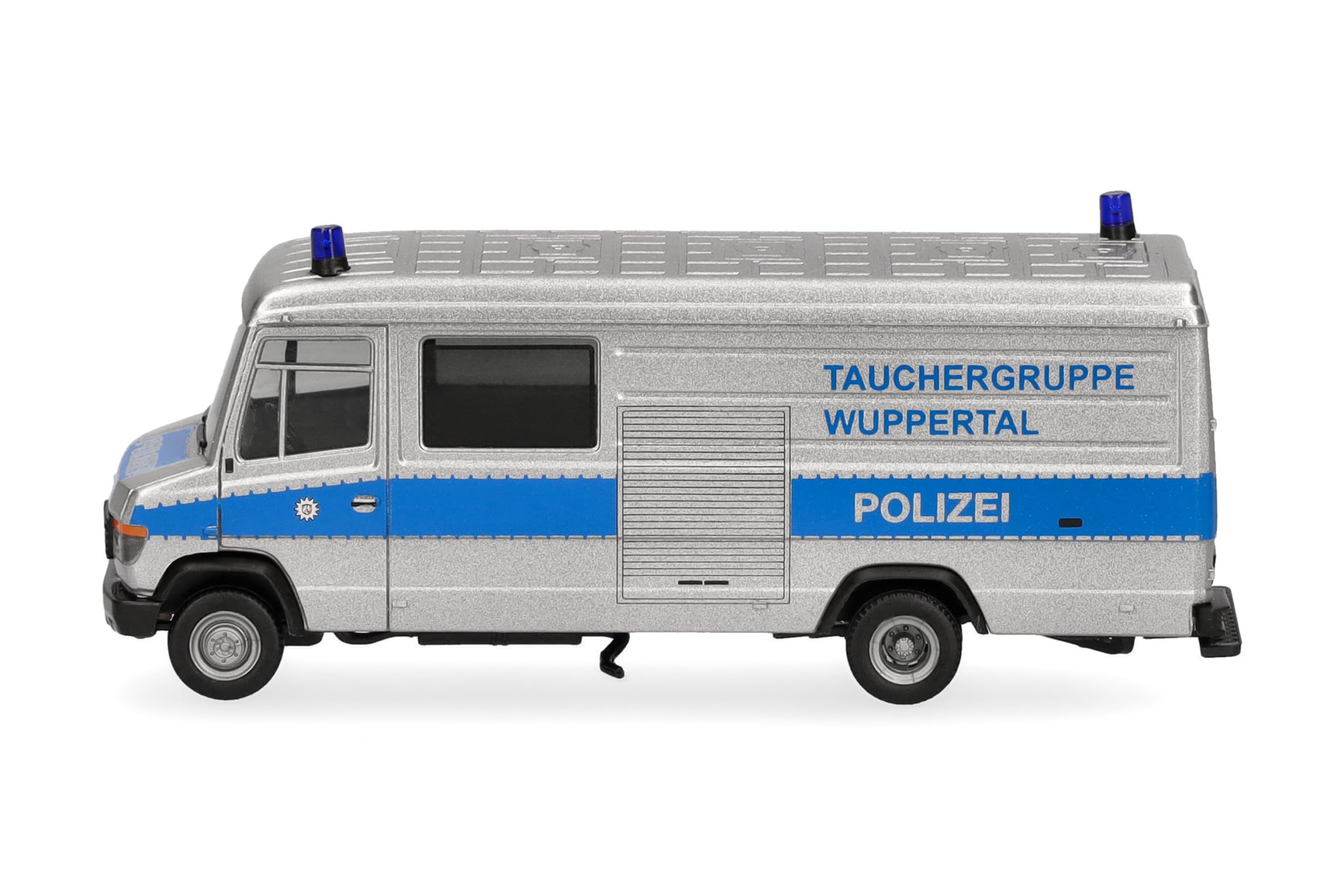 Herpa modello di camion Mercedes-Benz T2 Vario furgone "Polizia subacquea Wuppertal", in scala 1:87, pezzo da collezione, modello tedesco, statuetta plastica