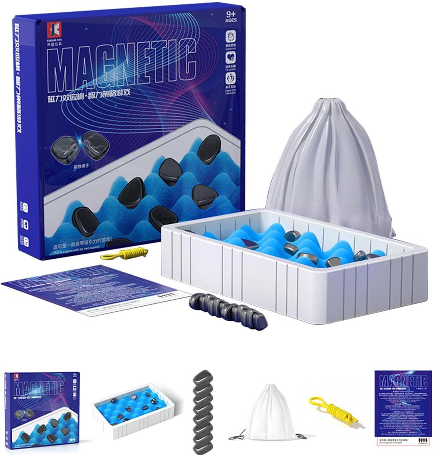 Magnetic Chess Game, Fun Table Top Magnet Game, Magnet Board Game, Strategy Game for Kids & Adults, Family Party Games (A)