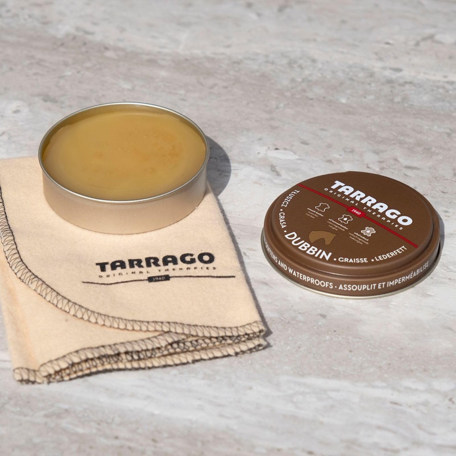 Tarrago | Dubbin 100 ml | Grasa de Caballo Nutritiva para Cuero Liso o Engrasado | Para Zapatos, Textil y Accesorios de Piel Como Bolsos o Marroquinería
