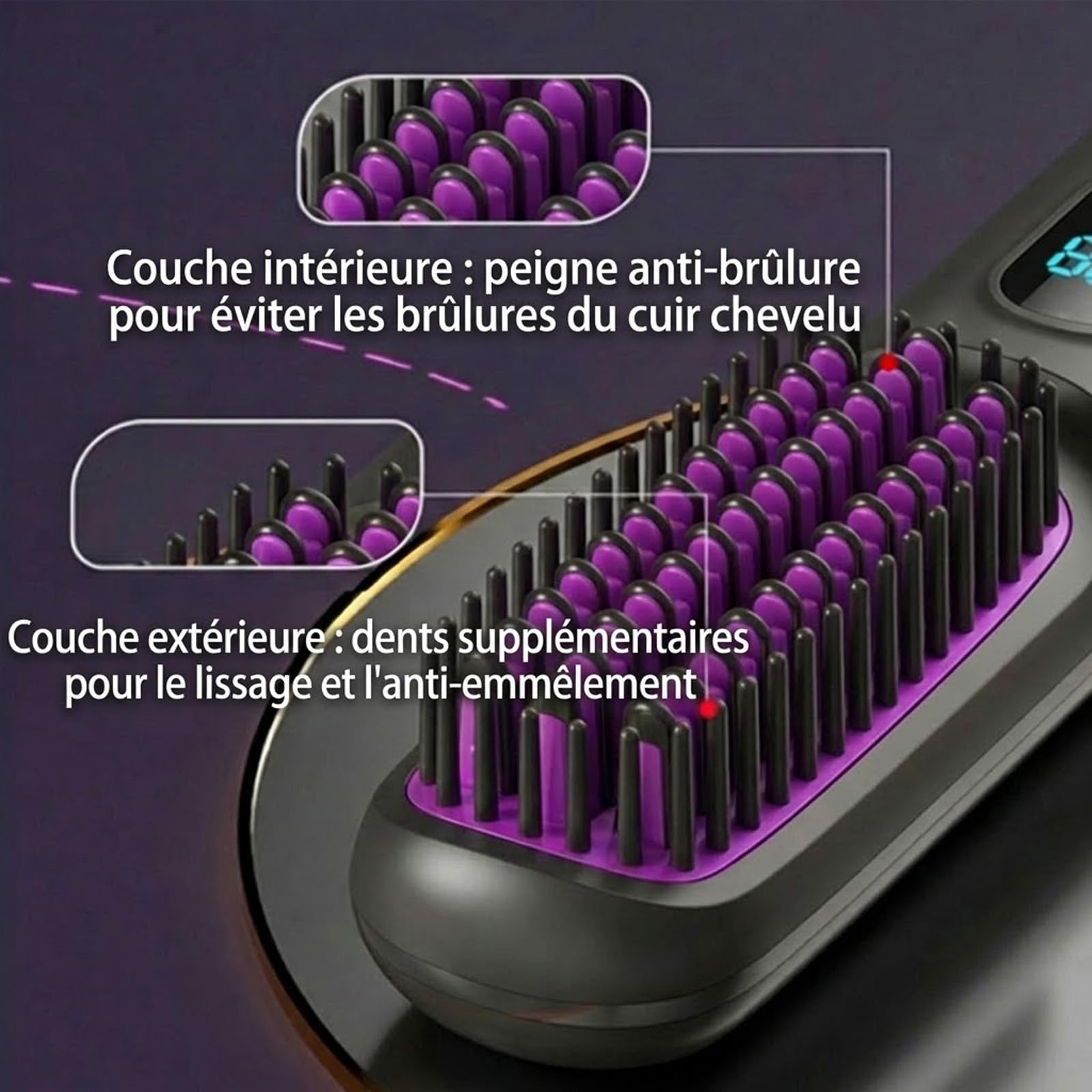 Brosse Coiffante Cocoony Cheveux Courts Volume, Cocoony Brosse À Cheveux, Créez Rapidement Une Coiffure Raffinée, Volume Durable, Design Sans Fil Et Portable (Noir)