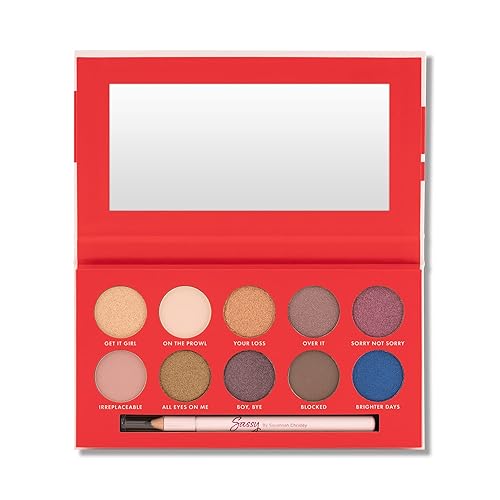 Sassy by Savannah Chrisley Bounce Back Queen Palette - Sombras de ojos pigmentadas mate y brillantes, viene con delineador de ojos negro, crea un