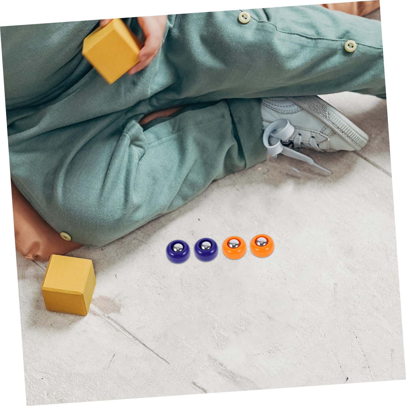 Vaguelly Mini Shuffleboard da Tavolo 20 Pezzi, Accessori in Pp per Gioco di Curling, Set Completo per Interni ed Esterni, Dischi Colorati Blu e Arancione, Attrezzatura Sportiva