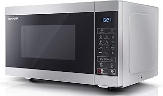 SHARP YC-MG252AU-S 25 Litre 900W Digital Microwave with 1000W Grill, 11 power levels, ECO Mode, defrost function, LED cavity light - Silver