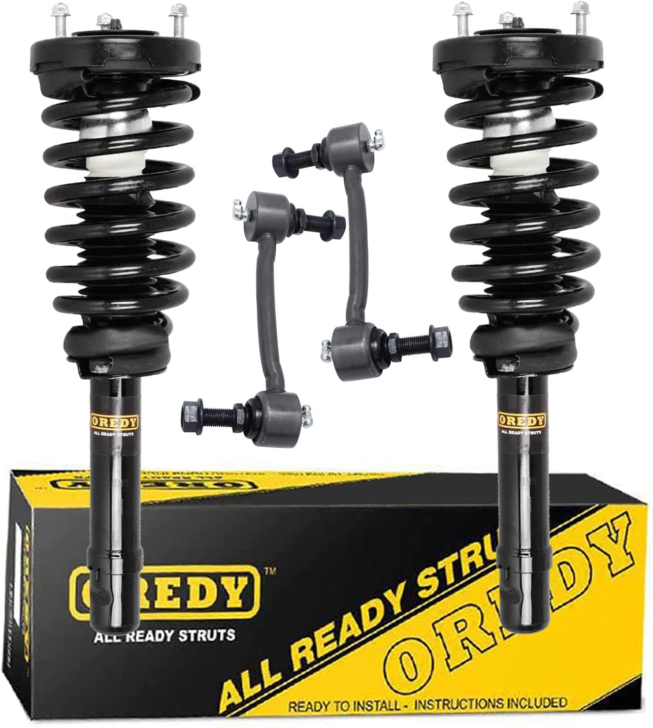 OREDY 4PC Front Struts & Sway Bar Links Kit for 2006-2011 Hyundai Azera & 2006-2010 Hyundai Sonata 2007 2008 2009 Replacement Shock Absorbers Assembly - 172281 K80949