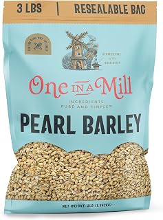 ONE IN A MILL Pearl Barley 3LB Bulk Resealable Bag - OU Kosher Whole Grain for Soups, Stews, Oatmeal & Casseroles